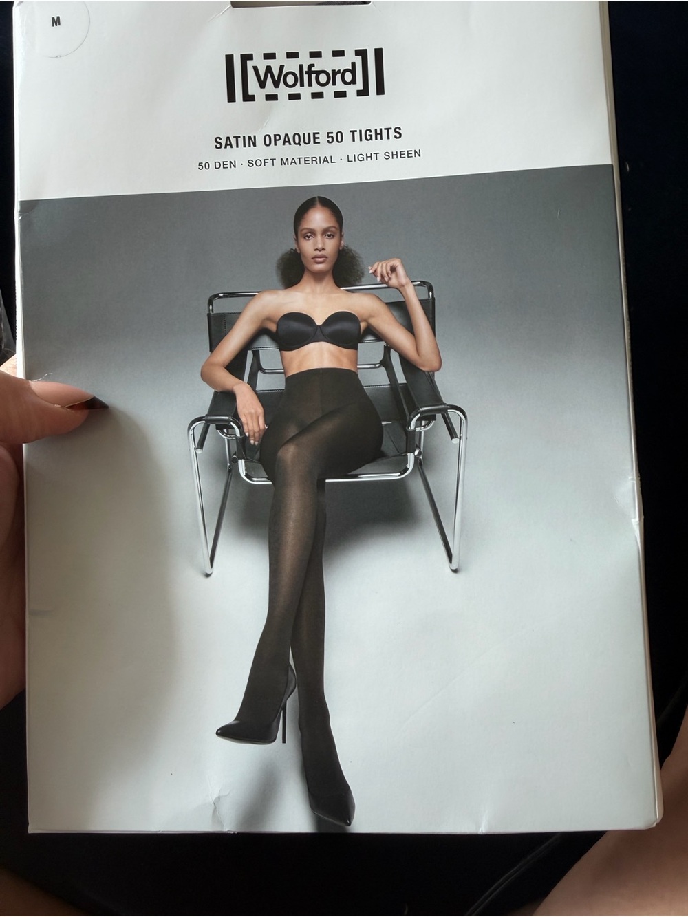 Wolford Satin Opaque 50 Tights| 50 Den Soft| Light Sheen| Nearly Black